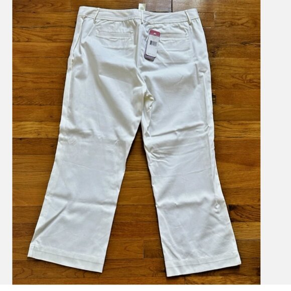 Sigrid Olsen Shell Beach White Innovator Straight Leg Pants Low Rise Size 8 - Picture 5 of 5